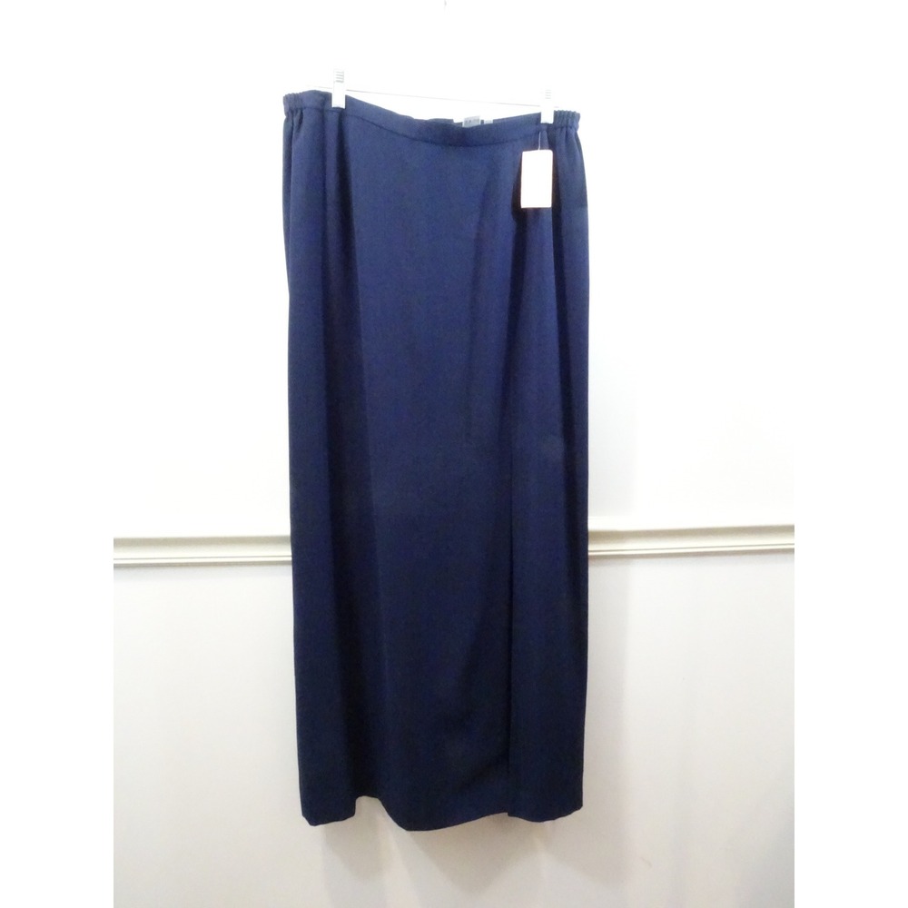 Adrianna Papell Evening Navy Blue Maxi Skirt Side Slit Plus Size 16W NWT